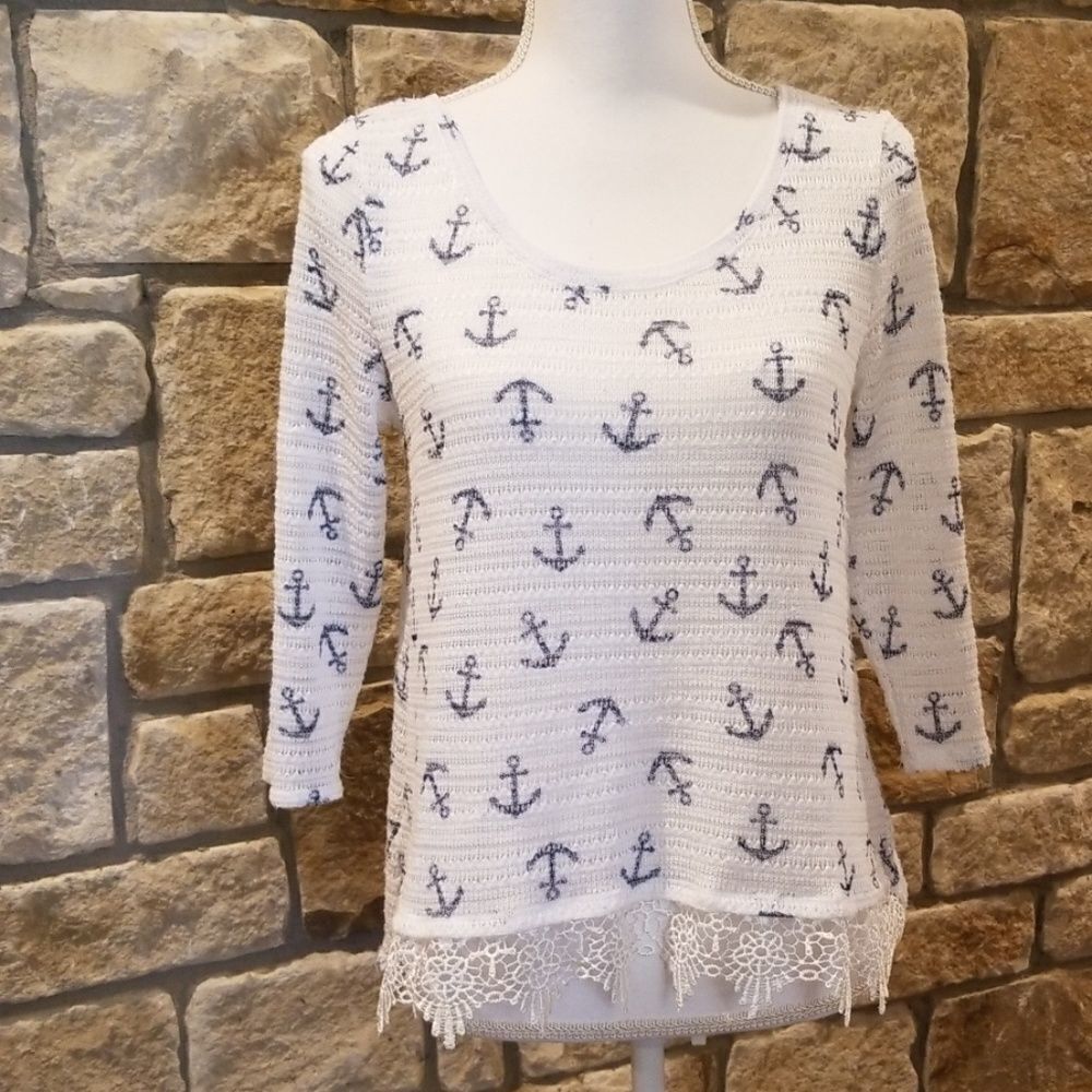 ALMOST Famous blue anchor top cage back